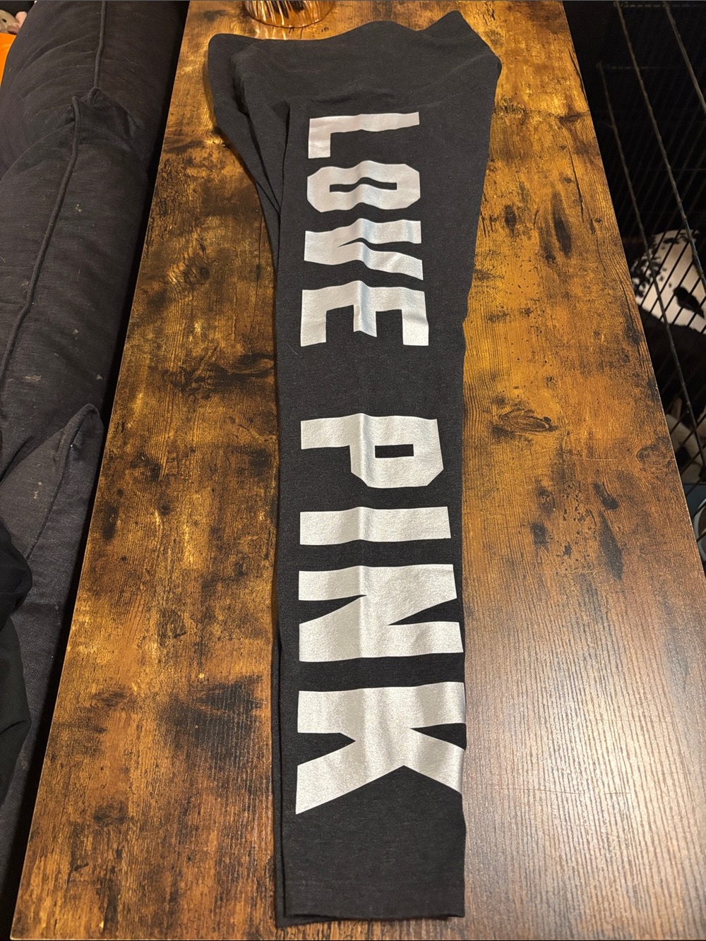PINK Victoria's Secret gray Leggings with Silver Logo